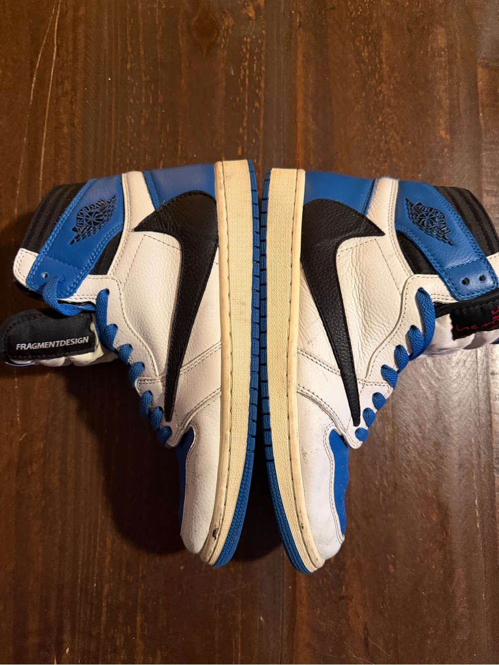 Fashion Fragment Design High-Top Sneakers in White & Blue - 9M - Picture 4 of 13